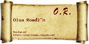 Olsa Román névjegykártya